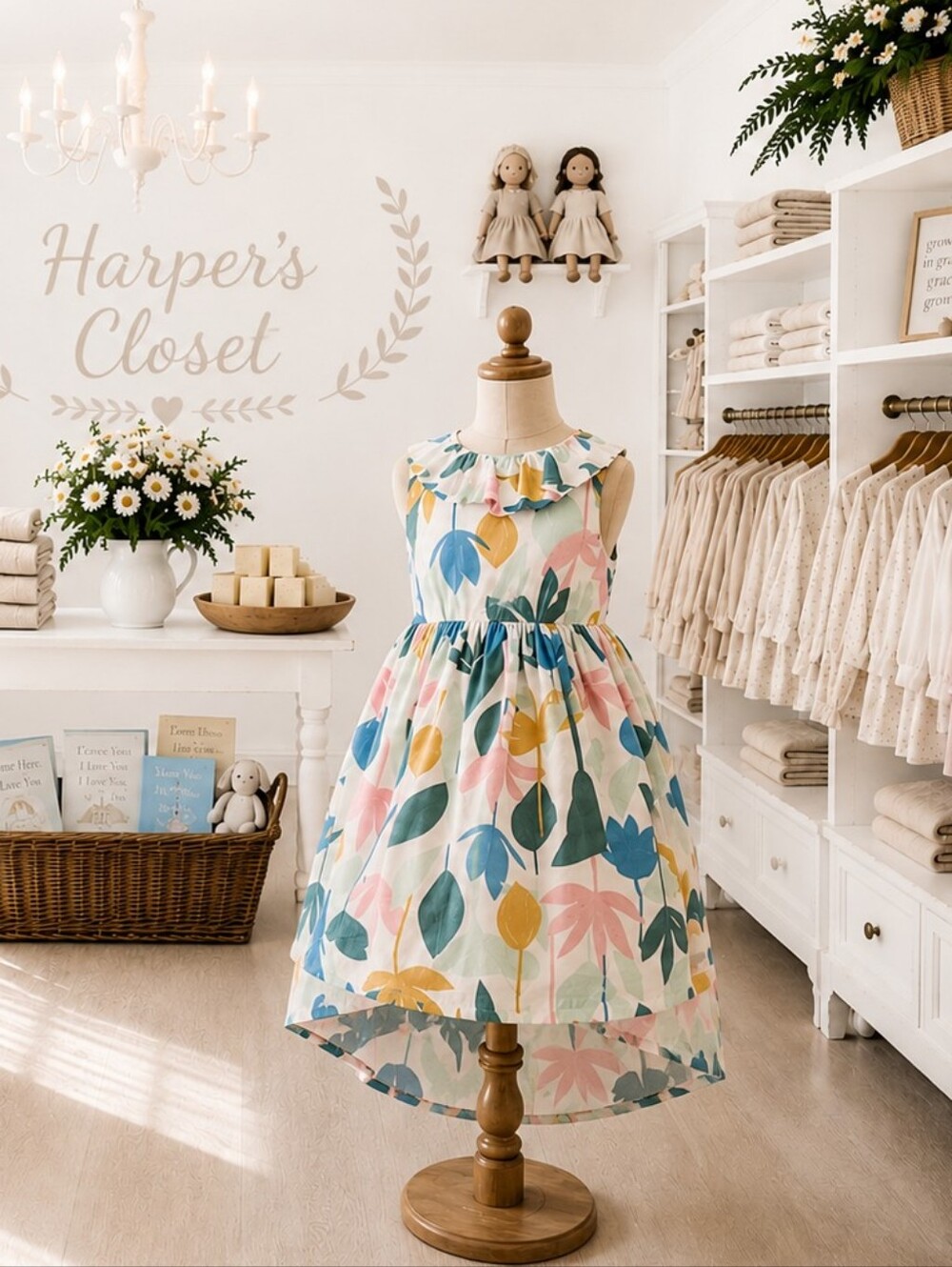 Tea Collection Girls' Floral High-Low Summer Dress (Lined) | Size 7 | EUC 🌺